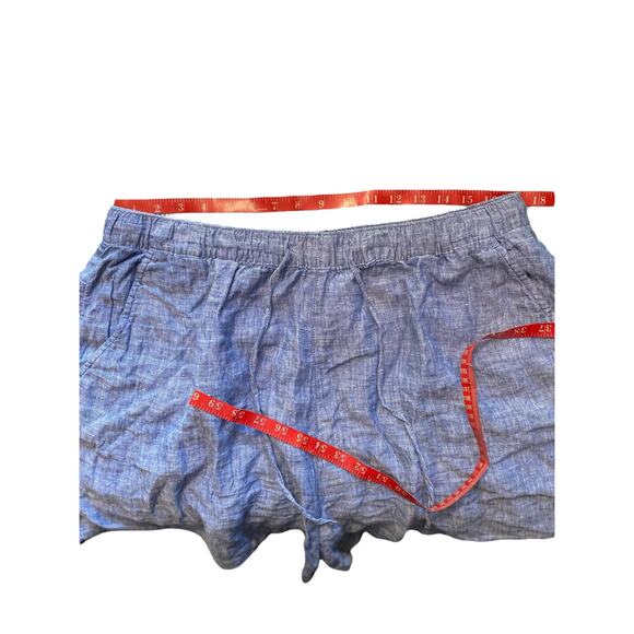 Tahari Women’s 1x Blue Chambray Linen Pocket Costal Granny Lagenlook - Picture 4 of 6